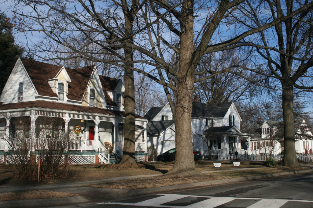 Houses on Jefferson Road in the district, January 2014. 