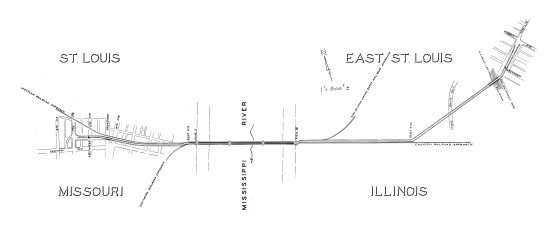 TRRA map of the MacArthur Bridge and its approaches, 1958.